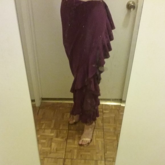 Free People Beach Faux Wrap Ruffle Flounce Maxi Skirt/Dress - Picture 15 of 16